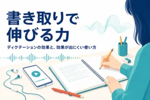 ディクテーションの効果と効果が出にくい使い方を解説する記事のアイキャッチ